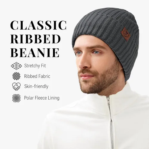 Miniatura 2 de OZERO Gorro de Punto de Invierno, Gorro Térmico Grueso de Forro Polar para Hombres y Mujeres