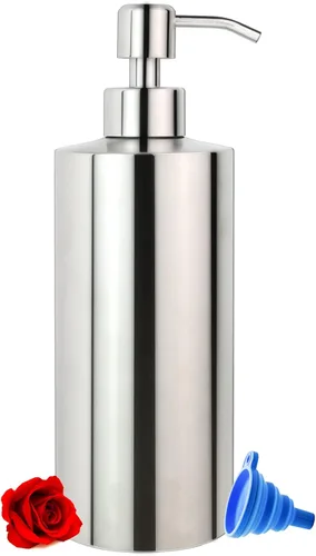 Miniatura 8 de Dispensador de jabón para encimera, color negro mate, dispensador de loción de 11.8 onzas con bomba, dispensador de jabón de mano de acero