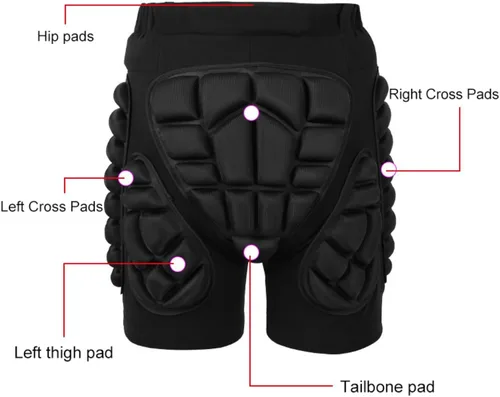 Miniatura 3 de Pantalones cortos acolchados protectores, protección 3D, protector de cadera y glúteos, pantalones cortos acolchados para hombres, mujeres, jóvenes