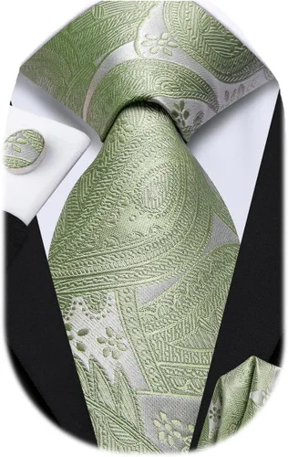 Miniatura 228 de Dubulle Corbata tejida de cachemira para hombre y gemelos de pañuelo para hombre, conjunto de gemelos para boda formal y negocios