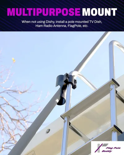 Miniatura 4 de FlagPole Buddy Starlink Gen 2 Kit de montaje compatible para montaje en escalera RV
