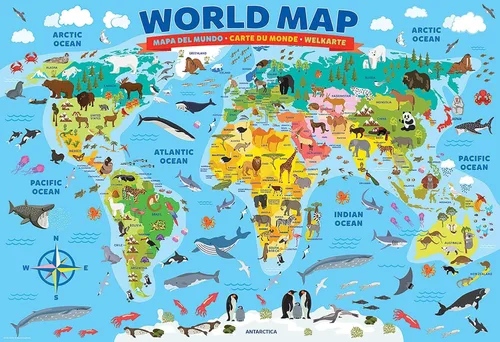 Miniatura 3 de EuroGraphics - Rompecabezas Mapa del Mundo Ilustrado
