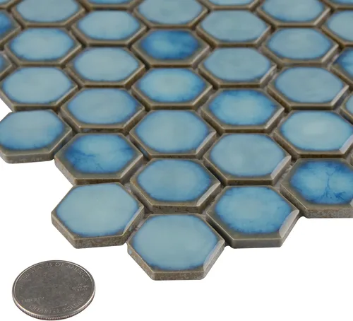 Miniatura 4 de Merola Tile Hudson - Azulejo de porcelana hexagonal de 1 pulgada (11-7/8 x 13-1/4 pulgadas)