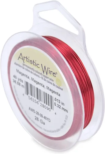 Miniatura 156 de Artistic Wire, alambre para manualidades de calibre 22 bañado en plata, resistente a las manchas, color cobre, blanco, 9,1 m