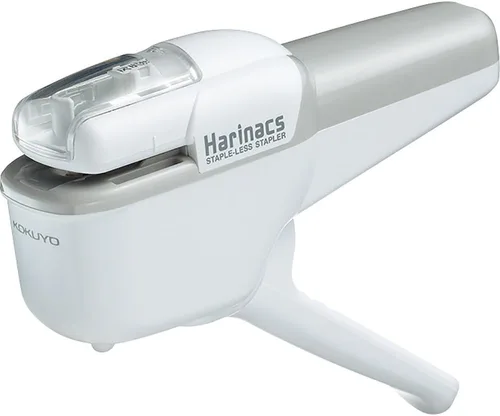 Kokuyo, Grapadora sin grapas, Harinacs de mano sin grapas, hasta 10 hojas sin grapas, grapadora compacta portátil sin agujeros, blanca, importada de