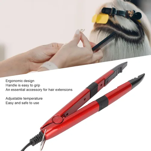 Miniatura 3 de Hierro de extensión de cabello, conector ergonómico de regulación de temperatura, conector de extensión de cabello, herramienta de hierro, varita