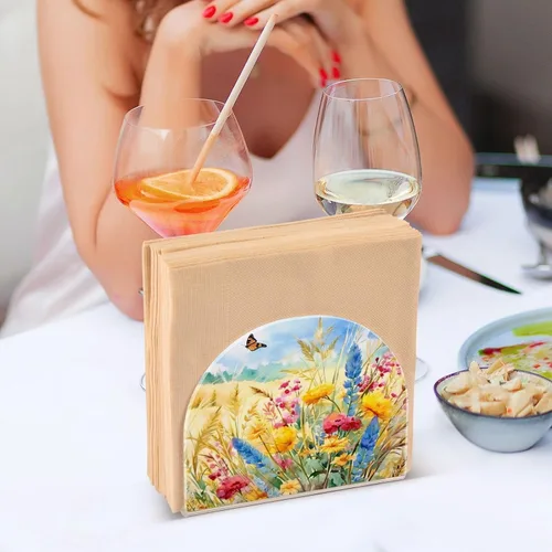 Miniatura 7 de Servilleteros de flores rurales y mariposas para mesas, servilleteros de acrílico transparente, servilleteros de cóctel para cocina, restaurante