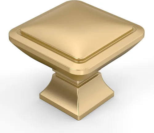 Miniatura 31 de Amerdeco - Paquete de 10 tiradores de latón cepillado para armarios con orificio central de 3 pulgadas (76 mm), tiradores para armarios de cocina
