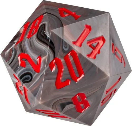 Miniatura 15 de 55mm dados de 20 lados DND, dados gigantes D20 D&D poliédricos grandes D20 con caja de regalo de dados para Dungeons and Dragons, juegos de mesa RPG