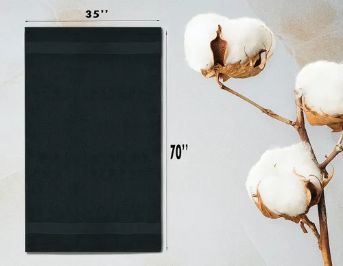 Miniatura 5 de Toallas de baño de lujo 100% algodón, paquete de 2 (35 x 70 pulgadas), súper suaves, de secado rápido y altamente absorbentes, para baño, hogar, spa