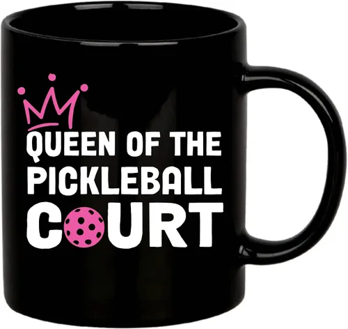 Panvola Queen of the Pickleball Court Pickleball Regalos para mujeres, esposa, mamá, abuela, tía, novia, taza de cerámica regalos para amantes del