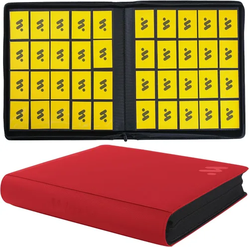Miniatura 14 de Carpeta de tarjetas con 12 bolsillos, carpeta de tarjetas intercambiables con capacidad para hasta 1200 tarjetas con 50 fundas, álbum con cremallera
