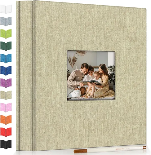 Miniatura 18 de Álbum de fotos Artfeel autoadhesivo, álbum de manualidades para fotos de 3 x 5, 4 x 6, 5 x 7 y 8 x 10 pulgadas, 40 páginas, cubierta de lino