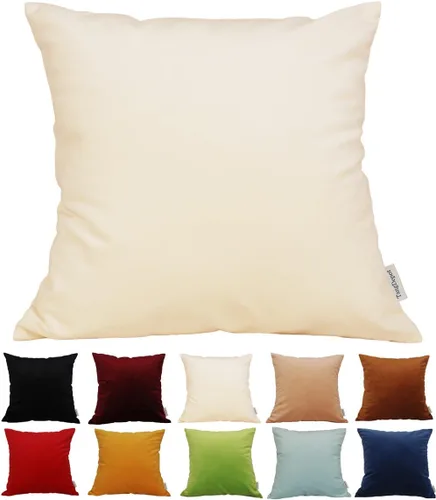 Miniatura 61 de TangDepot - Funda de almohada lisa de terciopelo, funda de cojín supersuave de lujo, muchas opciones de colores y tamaños