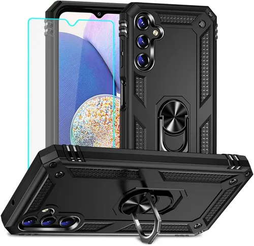 Miniatura 32 de Yiakeng Funda para teléfono Galaxy A12, Samsung A12 con protector de pantalla HD, fundas protectoras de grado militar con anillo para Samsung Galaxy
