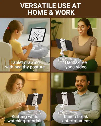 Miniatura 6 de Soporte de almohada Kindle para cama, soporte ajustable para tableta y teléfono para iPad, Kindle, sofá, soporte para aperitivos y bebidas, 50