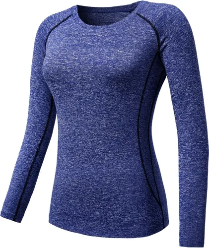 Miniatura 27 de CADMUS Paquete de 1 o 3 camisetas de entrenamiento de manga larga para mujer, camiseta de compresión de ajuste seco para correr