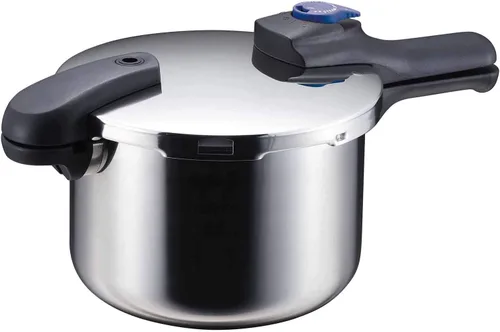 Miniatura 9 de Pearl Metal HB-5136 - Olla a presión, 1.3 galones (5.5 L), ambas manos, fondo de 3 capas, conmutable, Quick Eco Plateado (sliver)