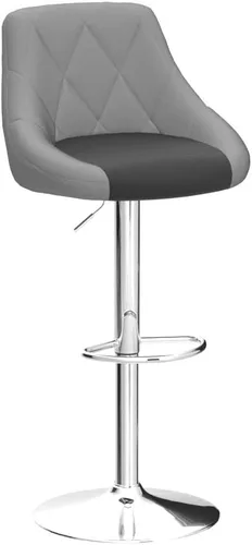 Miniatura 4 de Magshion Juego de 2 taburetes de bar, taburetes de bar giratorios de altura de mostrador, moderna silla de isla con respaldo y reposapiés para Gris