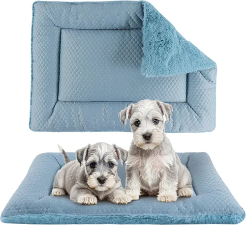 Miniatura 10 de Tapete de cama para perro, almohadilla reversible para jaula, almohadilla suave para perrera, tapete lavable para jaula de perro (fresco y cálido)
