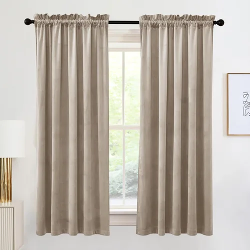 Miniatura 97 de RYB HOME Cortinas de terciopelo verde oliva de 72 pulgadas de largo, cortinas opacas con aislamiento térmico, tratamiento de ventana, decoración