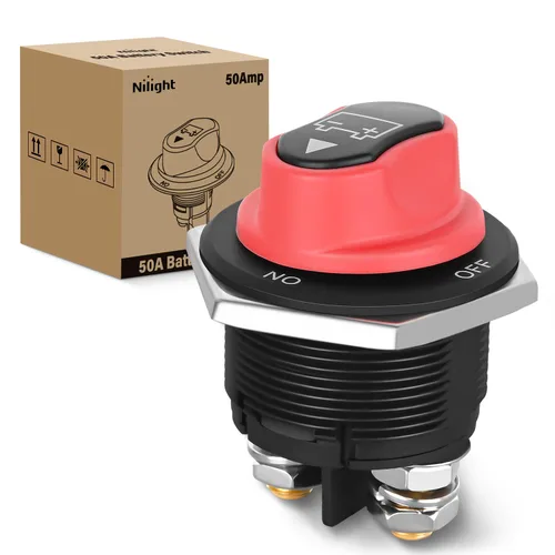 Miniatura 21 de Nilight Battery Disconnect Switch with Waterproof Key and Cover 12V 24V On Off Battery Master Isolator Cut Off Power Kill Switch for Car Marine Boat