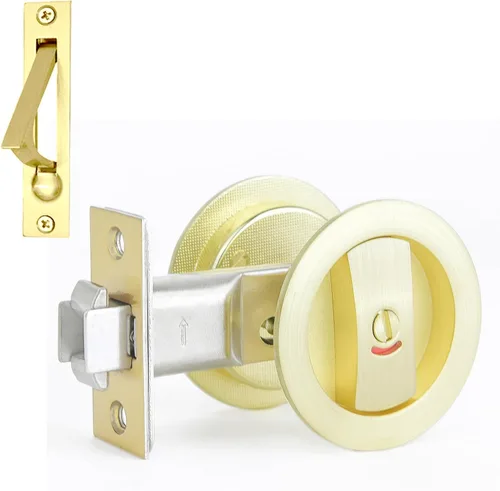 Miniatura 21 de Dontay Cerradura de indicadores codificados por color para puerta de bolsillo, cerradura de manijas de privacidad (cama/baño), fondo de 2-3/8 Negro