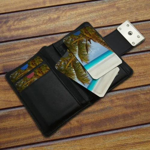 Miniatura 3 de Juego de 4 fundas para cartera con diseño de palmeras tropicales para playa y océano