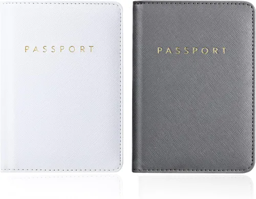 Miniatura 18 de 2 piezas de funda de pasaporte para viaje, impermeable, de cuero, cartera, libro de viaje, artículos esenciales para crucero para mujeres y hombres
