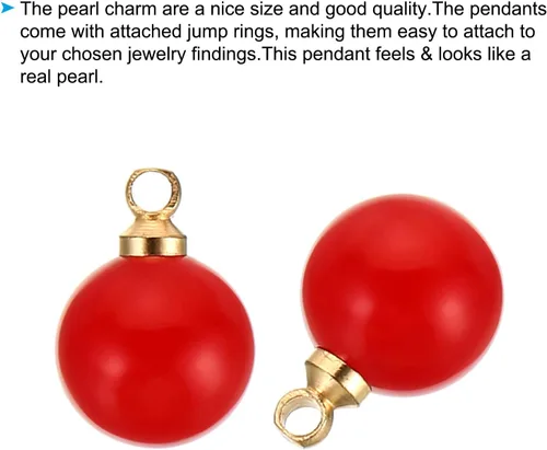 Miniatura 5 de PATIKIL 150 cuentas de perlas de perlas de imitación de perlas colgantes de bricolaje para hacer joyas, pulseras, aretes, collar