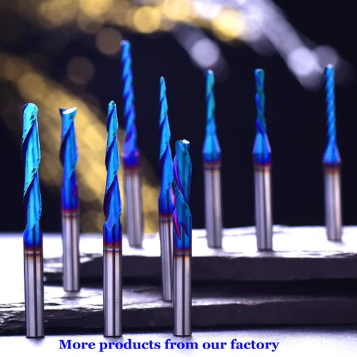 Miniatura 5 de 2 piezas de punta de bola de 1 grado cortador fresadora CNC fresadora espiral herramienta de fresado con revestimiento azul nano 1/8 diámetro