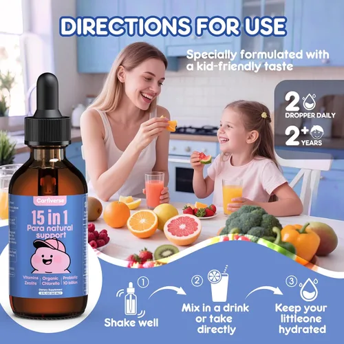 Miniatura 4 de Limpieza de Parásitos para Humanos y Niños, Limpieza de Parásitos para Niños, Gotas Líquidas de Desintoxicación de Zeolita, Fórmula de Limpieza