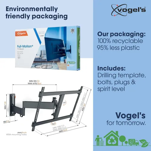 Miniatura 4 de Vogel's Comfort TVM 3645 - Soporte de pared para televisores de 40 a 77 pulgadas, máx. 77.2 lbs (77.2 lbs), giratorio hasta 180º, soporte de pared