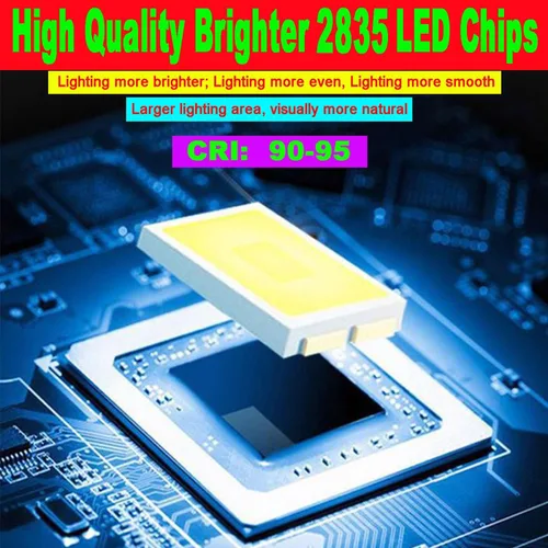 Miniatura 5 de Tira de luces LED AC110-130V, regulable, 10,000 lúmenes, 16.4 pies, SMD 2835, 600 LED, impermeable, IP44, tira de cinta, más brillo que las tiras