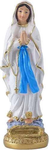 Lourdes - Estatua de Virgen María, estatuas católicas de 5.7 pulgadas, estatuas de resina de regalo católico, adecuadas para decoración religiosa y