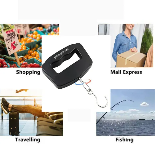 Miniatura 3 de Báscula de equipaje, mango grande, báscula electrónica de equipaje, transporte de alta precisión, 110 lbs50 kg, gancho gira 360, equipaje