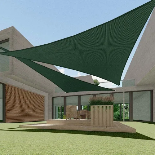Miniatura 13 de ECOOPTS Toldo Vela Triangular de HDPE de 12'x12'x12' para Sombra Solar, Toldo para Patio Exterior Pérgola, Tela de Cobertura que Bloquea 95% UV Beige