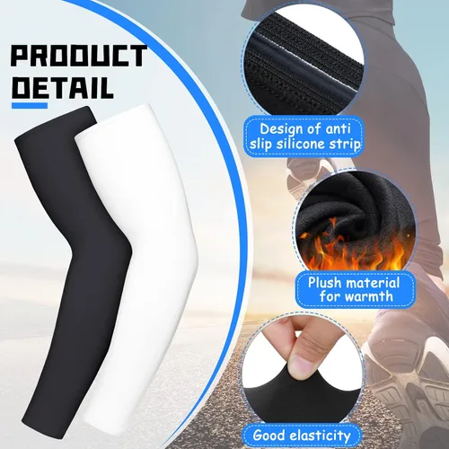 Miniatura 15 de 4 piezas de manga térmica de compresión para hombres y mujeres, actividades al aire libre de invierno, ciclismo, baloncesto, correr