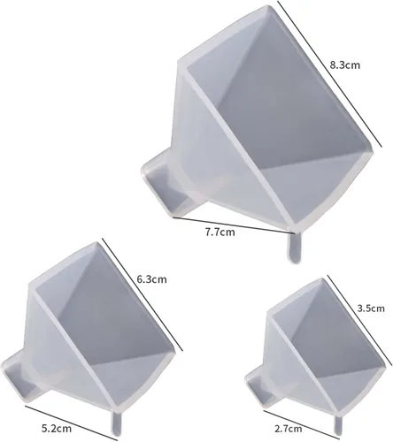 Miniatura 4 de Moldes de vela de pirámide 3D, juego de 3, moldes de fundición de resina de silicona para suministros de manualidades Pyramid-Triple-Pack