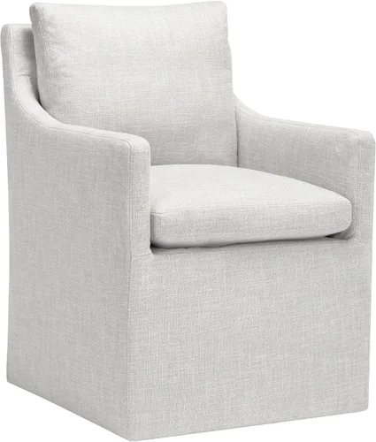 Miniatura 9 de DUHOME Silla de comedor tapizada, silla decorativa de lino para sala de estar, sofá individual con 4 ruedas, sillón tapizado para dormitorio
