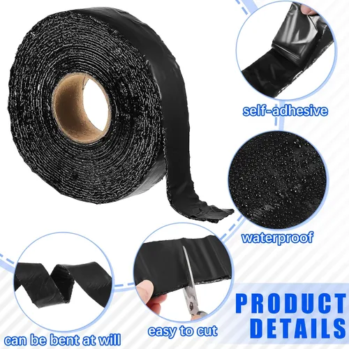 Miniatura 3 de Fabbay 2 rollos de cinta de relleno de grietas de asfalto para reparación de entradas y sellador de grietas para asfalto, estacionamiento, techo