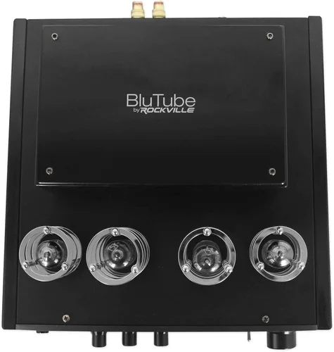 Miniatura 4 de Rockville BluTube - Amplificador de tubo LED de 70 W, receptor estéreo de cine en casa con Bluetooth, HDMI y óptico, negro con luces azules