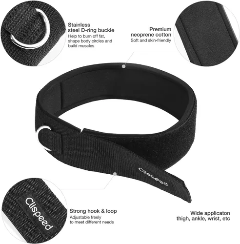 Miniatura 2 de CLISPEED 2 correas acolchadas para muslos de fitness, con anillo en D, puños para piernas para gimnasio, máquinas de cable, correas de muslo
