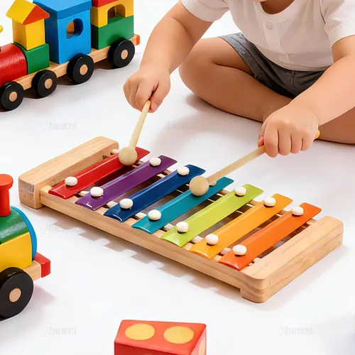 Miniatura 4 de AUEAR, Palitos de percusión de mazos de madera de 8 pulgadas de largo para xilófono Glockenspiel Energy Chime Block y campanas (paquete de 2)