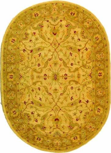 Miniatura 22 de SAFAVIEH Antiquity Collection AT311A - Alfombra decorativa de lana oriental tradicional hecha a mano, 2 x 3 pies, marrón y dorado