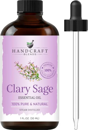 Handcraft Blends Aceite Esencial de Salvia Clara – 1 Fl Oz – 100% Puro y Natural – Aceite Esencial de Grado Premium para Difusor y Aromaterapia,