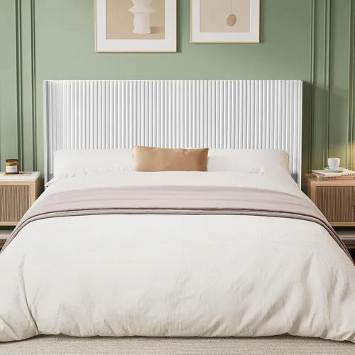 Miniatura 10 de Huatean Home Cabecero de Madera Tamaño Queen, 64.6" de Ancho Cabecero de Madera Queen Solamente, Cabeceros Modernos de Granja, Panel Acanalado