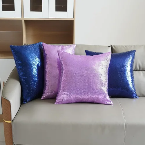 Miniatura 2 de Poise3EHome Fundas de cojín decorativo con lentejuelas de 18 x 18 pulgadas para sofá, cama, sala de estar, Navidad (lavanda, 1 pieza)