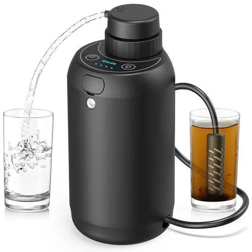 BKLES Filtro de agua para campamento: purificador de agua portátil eléctrico de supervivencia, 0.01 micras, sistema de filtración de agua de 6 Negro