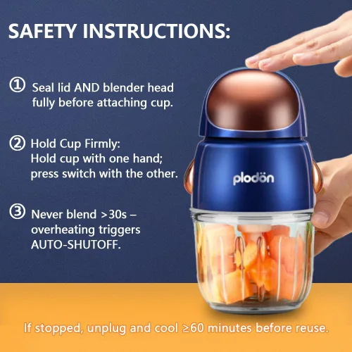 Miniatura 9 de Mini Procesador de Alimentos para Bebés Lindo y Pequeño Licuadora Trituradora de Puré Picadora Taza de 300ml Cuenco de Vidrio con 8 Cuchillas